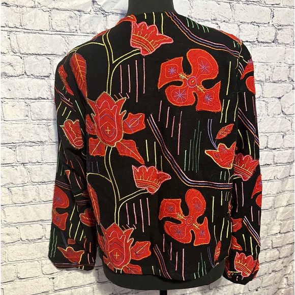 Chicos Gorgeous Jacket with Embroidery Size 1 - Picture 2 of 4